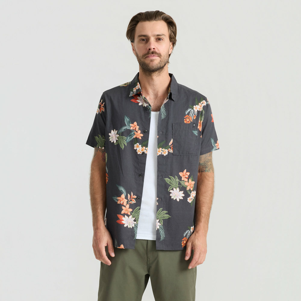 Roark Journey Short Sleeve Button Up Shirt in Ivory - Men