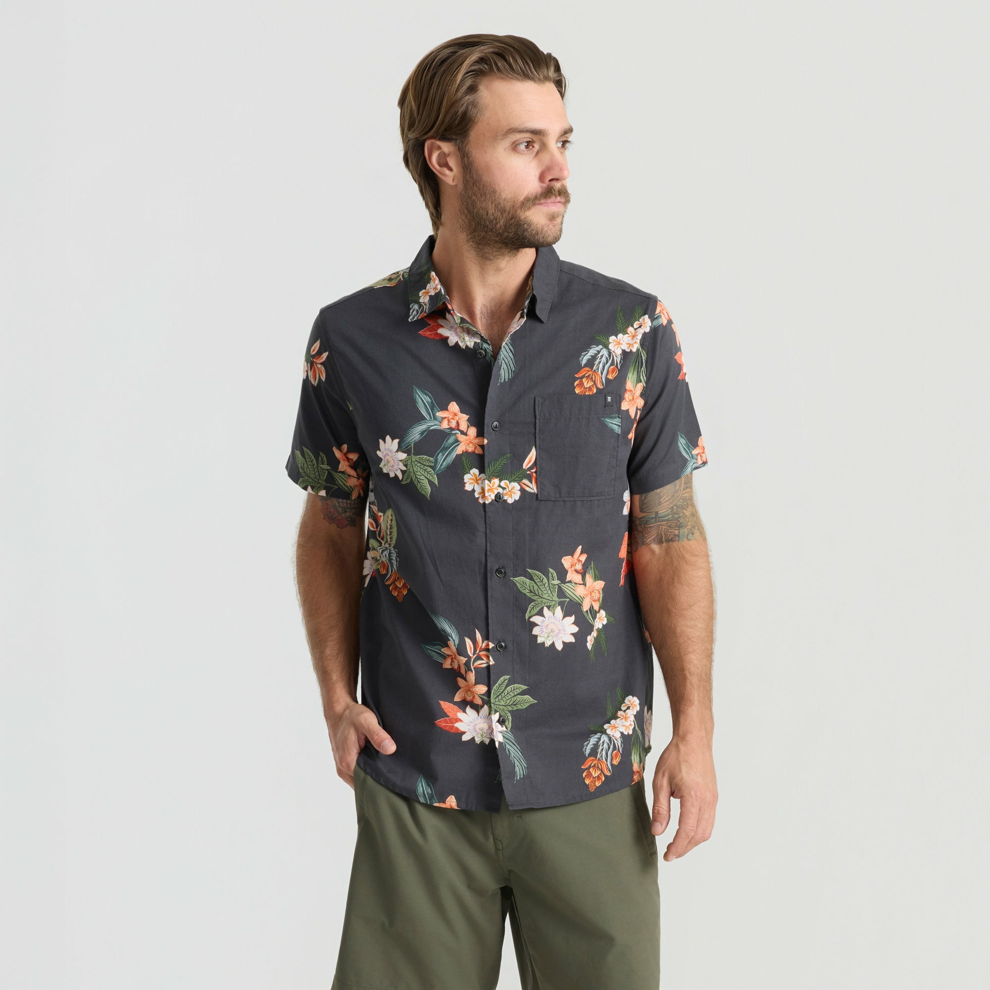 Roark Journey Short Sleeve Button Up Shirt in Ivory - Men