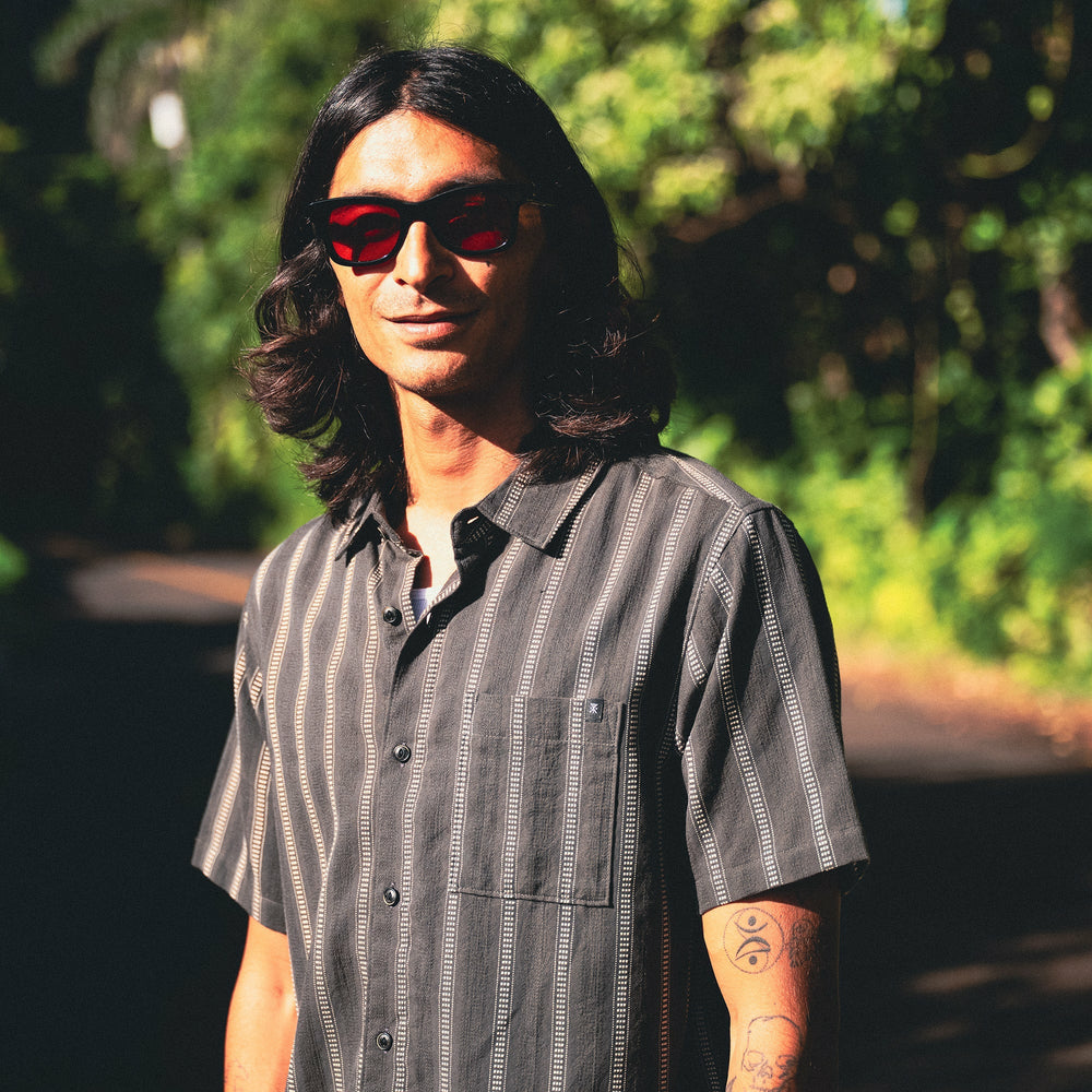 Roark Crosswinds Button Up Shirt in Onyx - Men