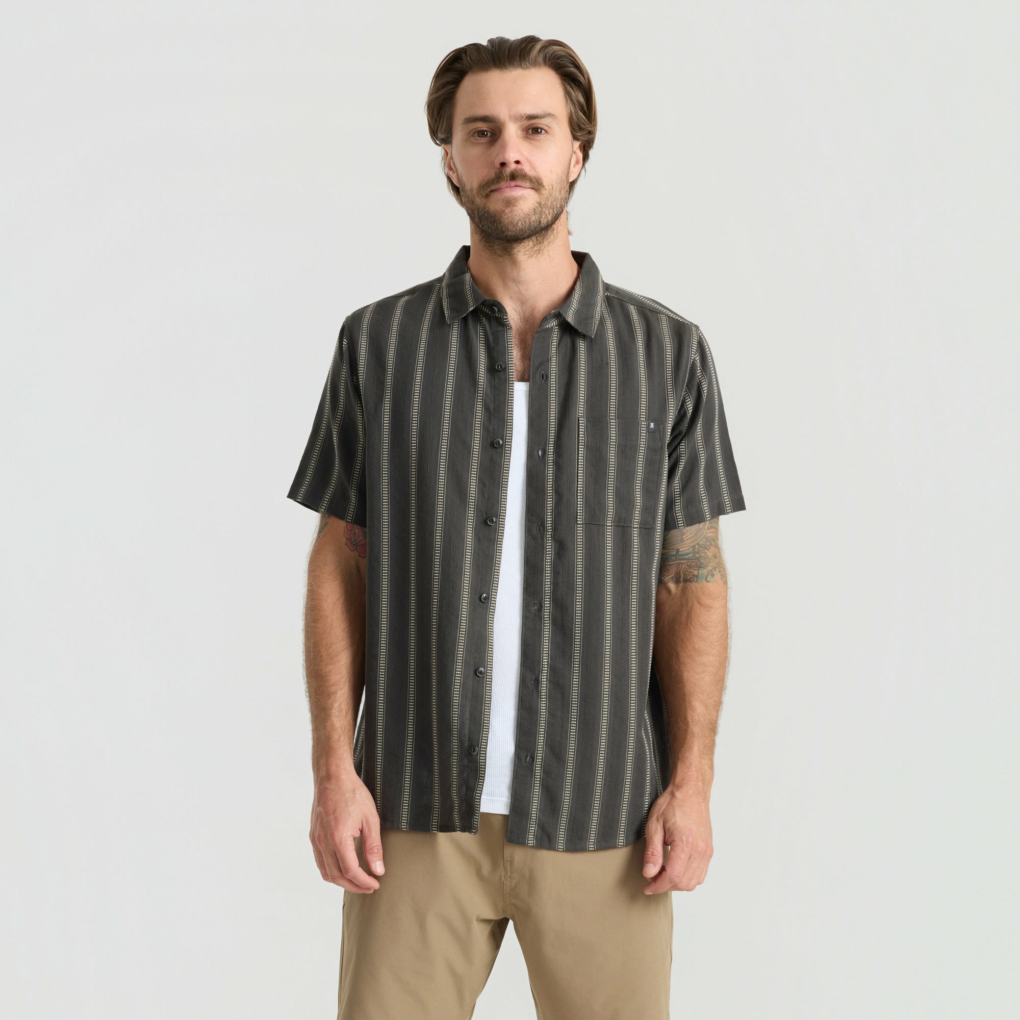 Roark Crosswinds Button Up Shirt in Onyx - Men