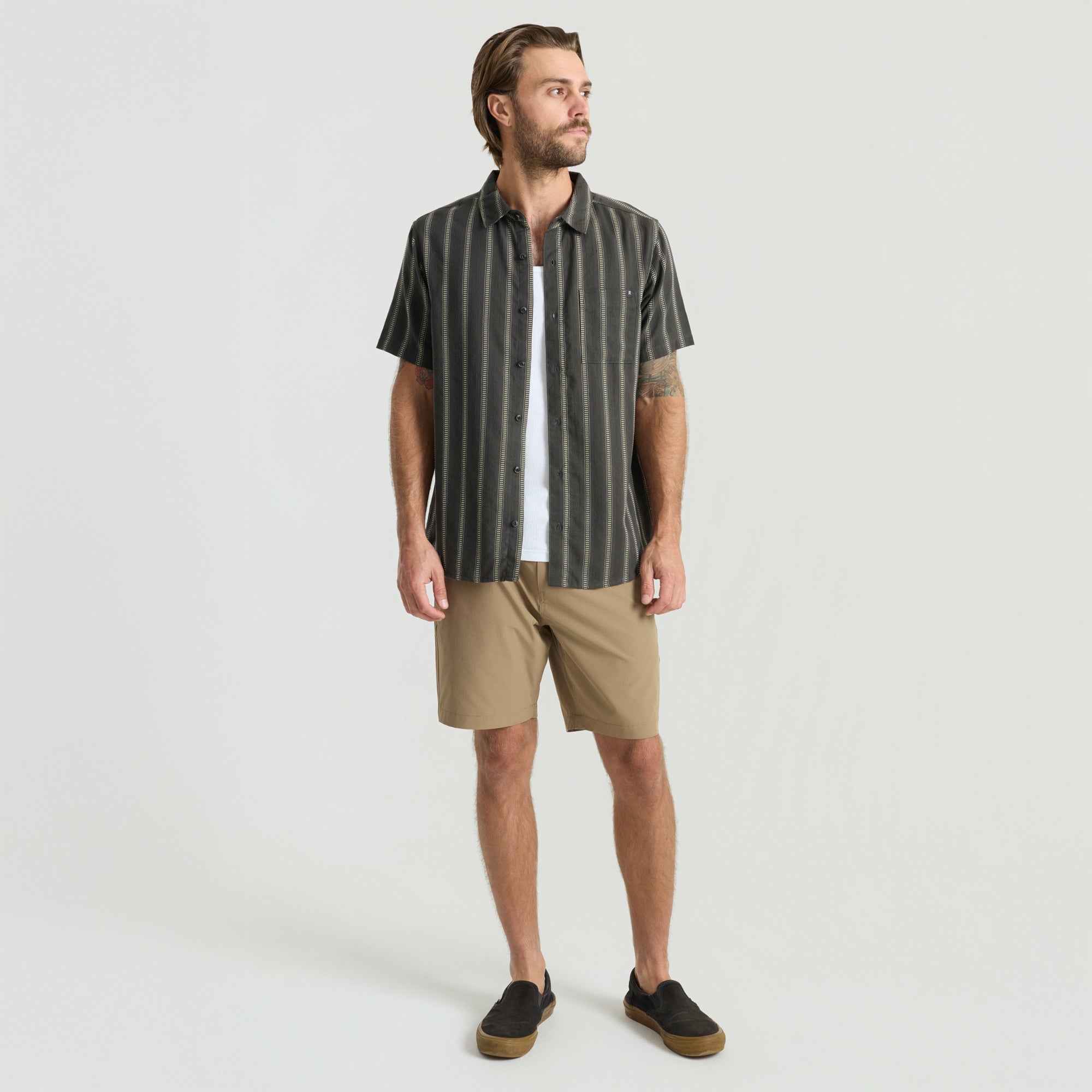 Roark Crosswinds Button Up Shirt in Onyx - Men