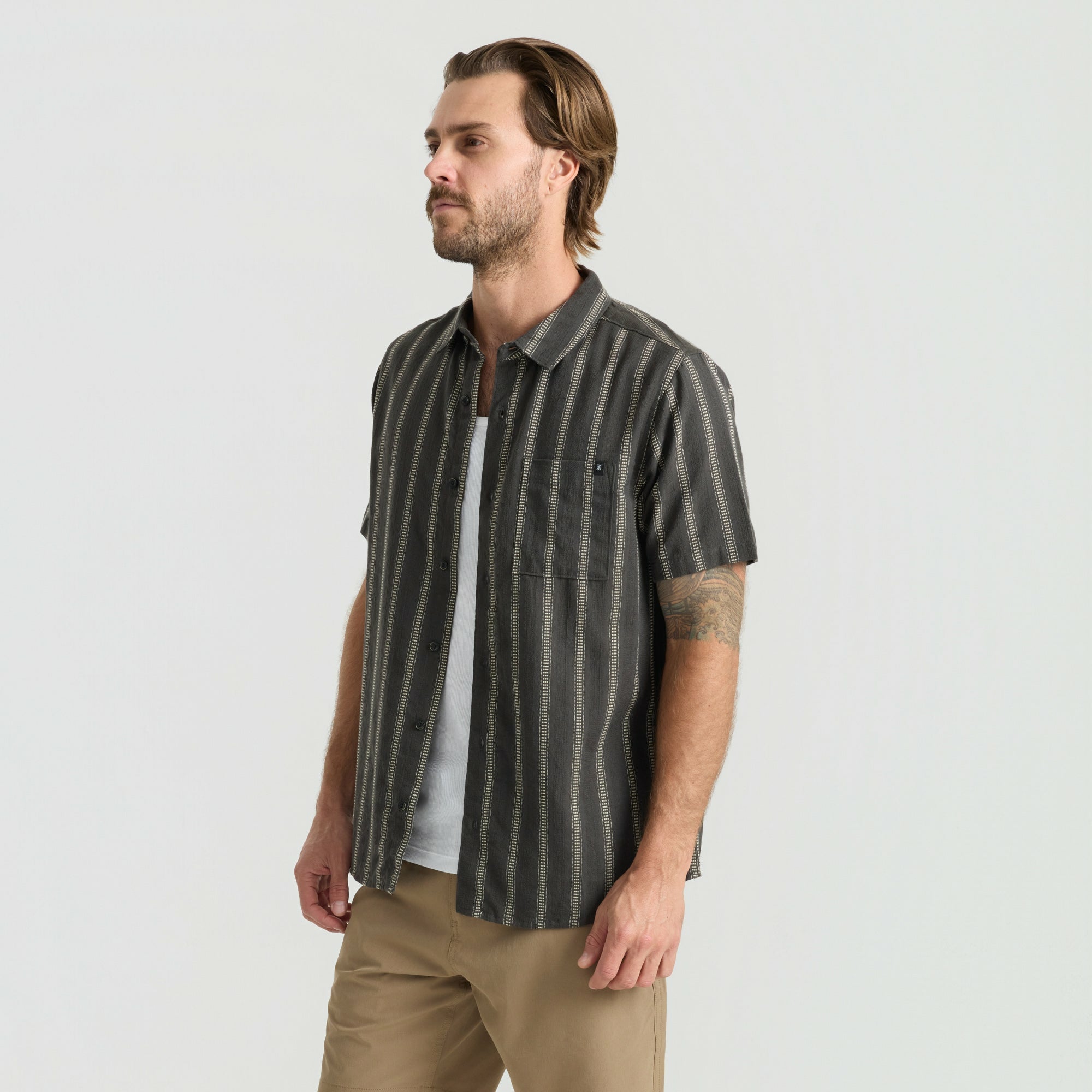 Roark Crosswinds Button Up Shirt in Onyx - Men