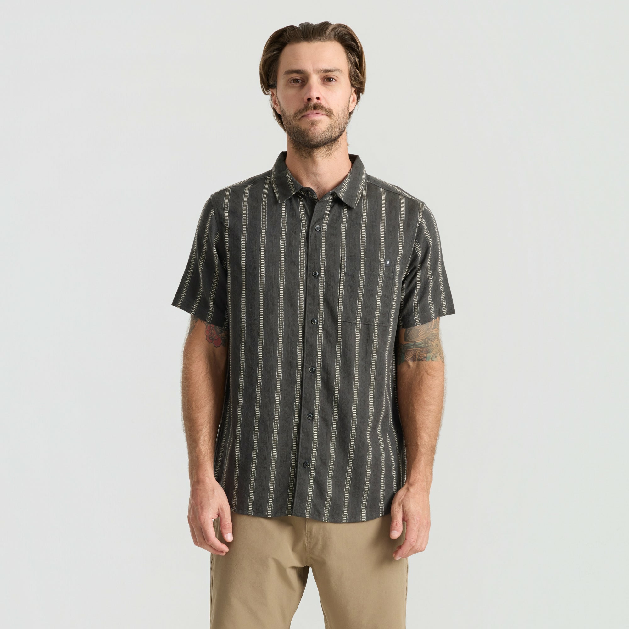 Roark Crosswinds Button Up Shirt in Onyx - Men