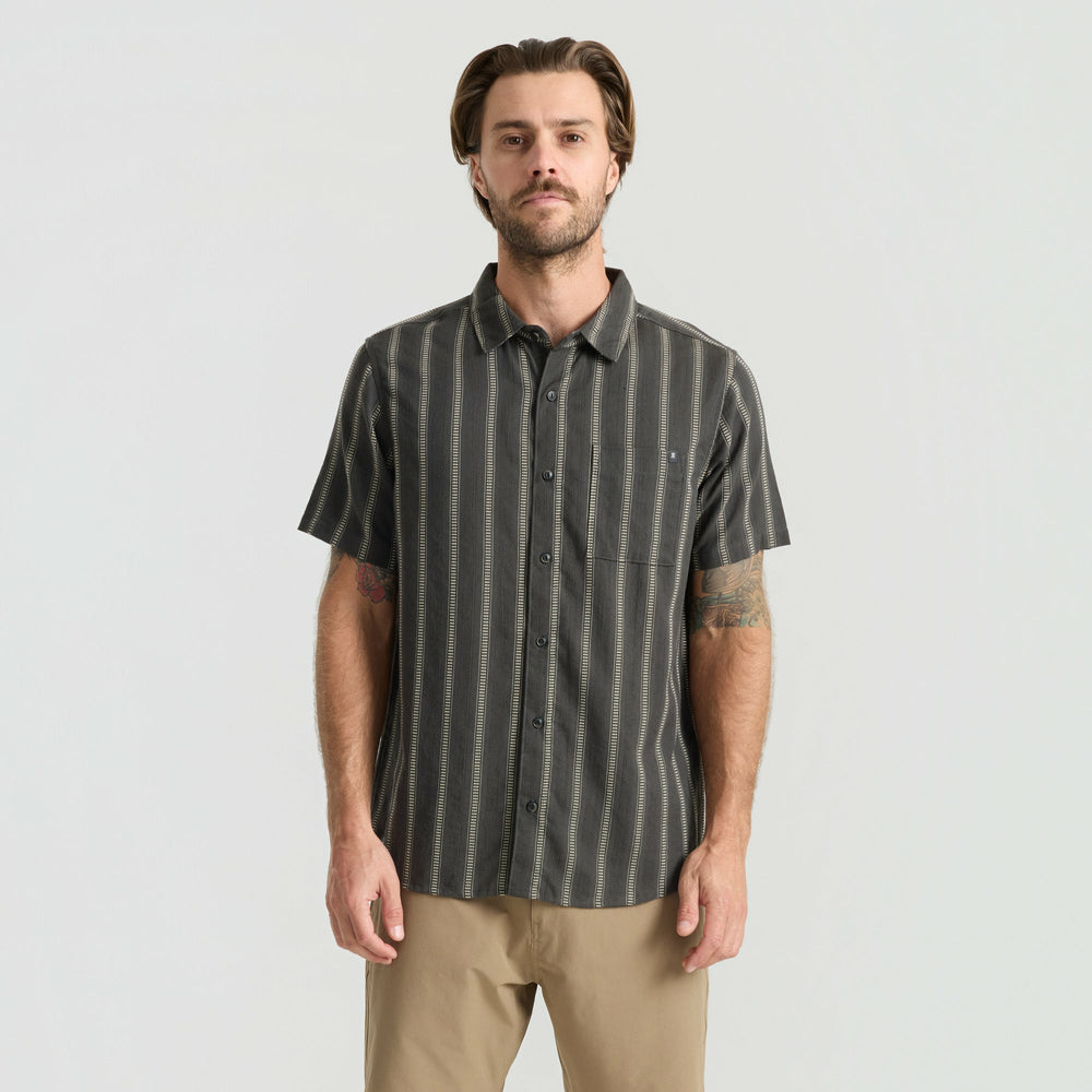 Roark Crosswinds Button Up Shirt in Onyx - Men
