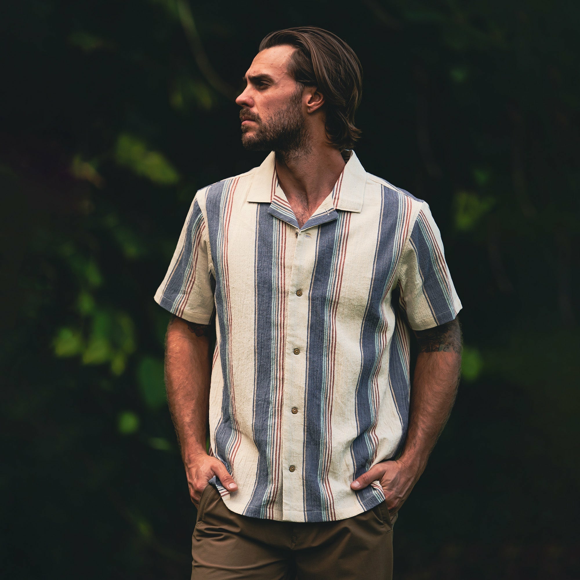 Roark Gonzo Short Sleeve Button Up Shirt in Ivory - Men