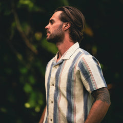 Roark Gonzo Short Sleeve Button Up Shirt in Ivory - Men