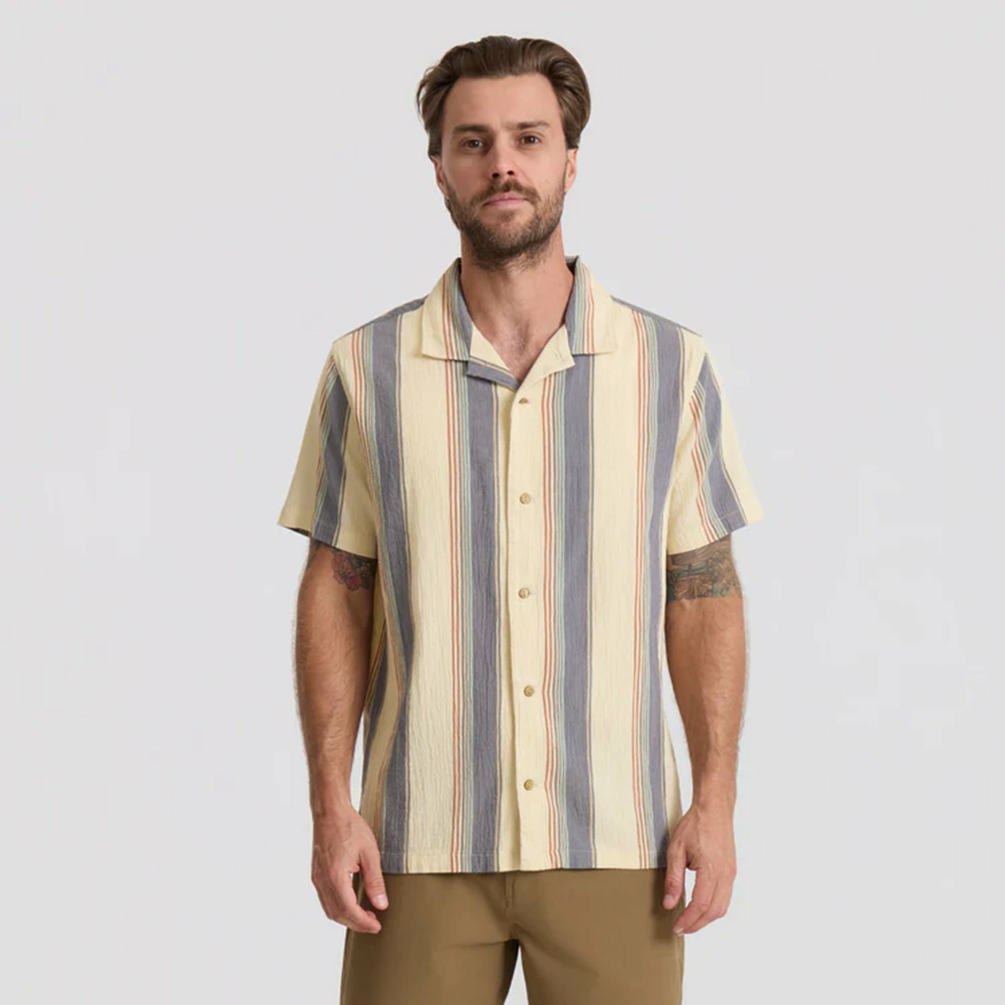 Roark Gonzo Short Sleeve Button Up Shirt in Ivory - Men