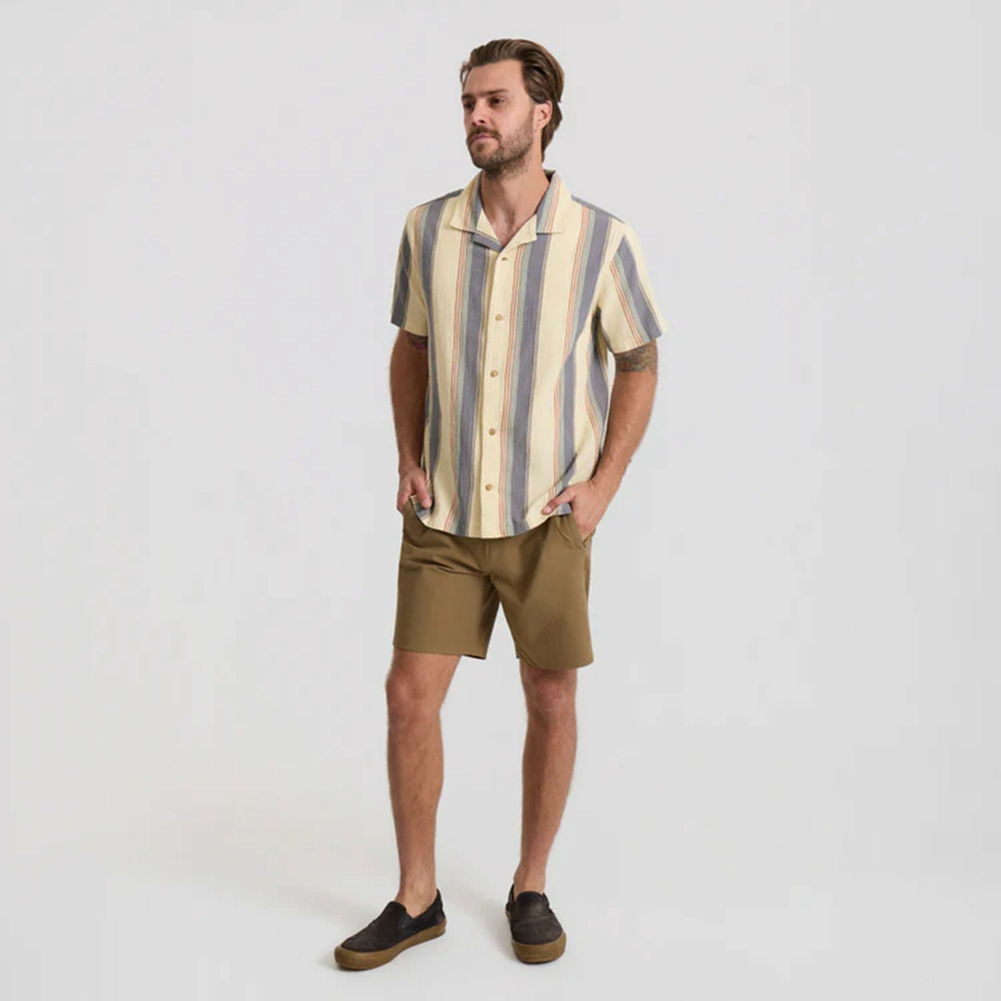 Roark Gonzo Short Sleeve Button Up Shirt in Ivory - Men