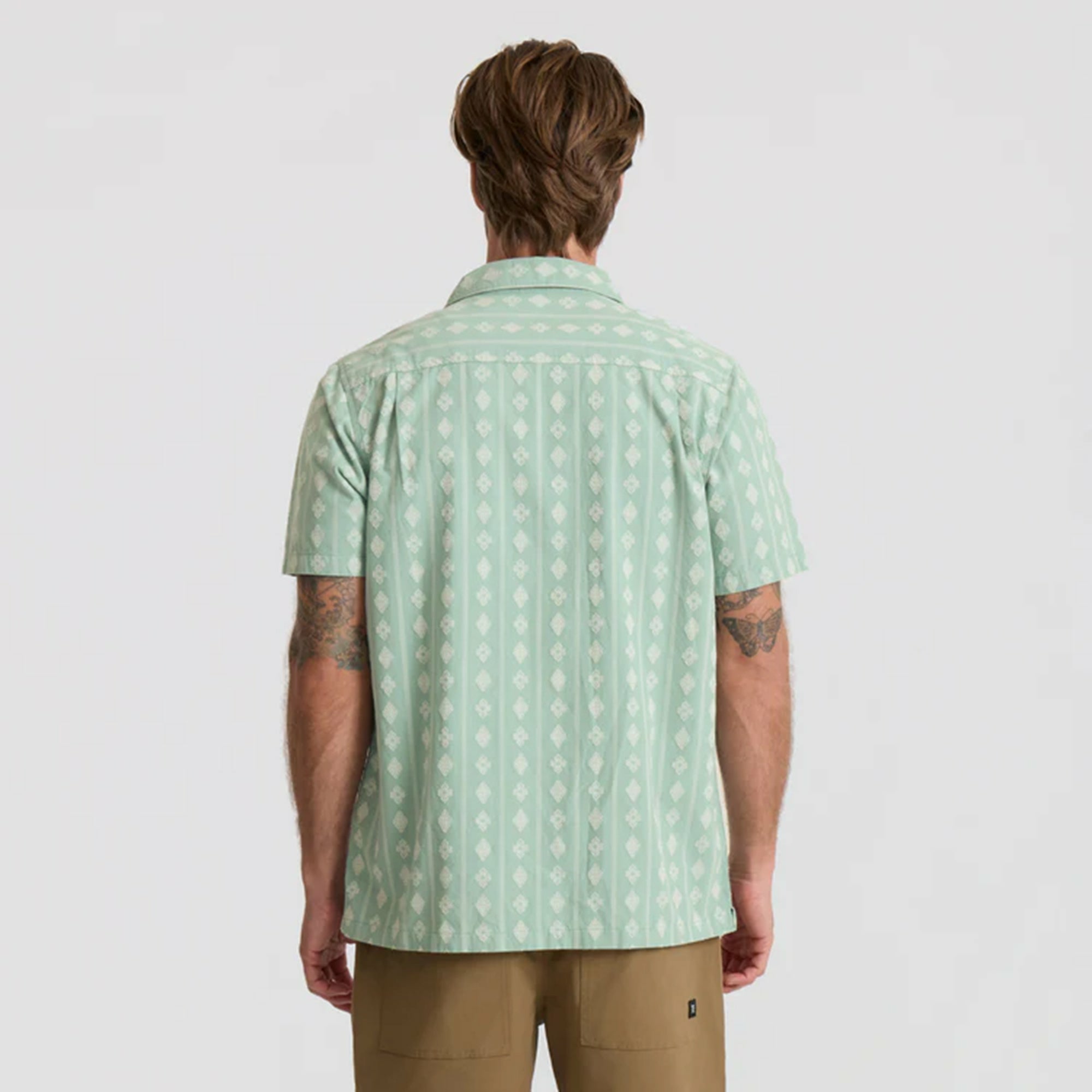 Roark Gonzo Short Sleeve Button Up Shirt in Hazy Blue Jacquard - Men