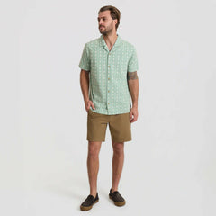 Roark Gonzo Short Sleeve Button Up Shirt in Hazy Blue Jacquard - Men