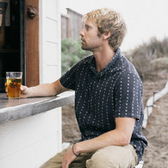 Roark Gonzo Short Sleeve Button Up Shirt in Dark Navy - Men
