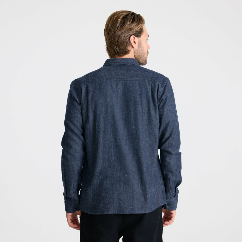 Roark Scholar Chambray Button Up Shirt in Mid Indigo - Men