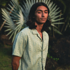 Roark Gonzo Short Sleeve Button Up Shirt in Dusty Green - Men
