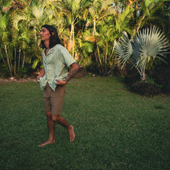 Roark Gonzo Short Sleeve Button Up Shirt in Dusty Green - Men