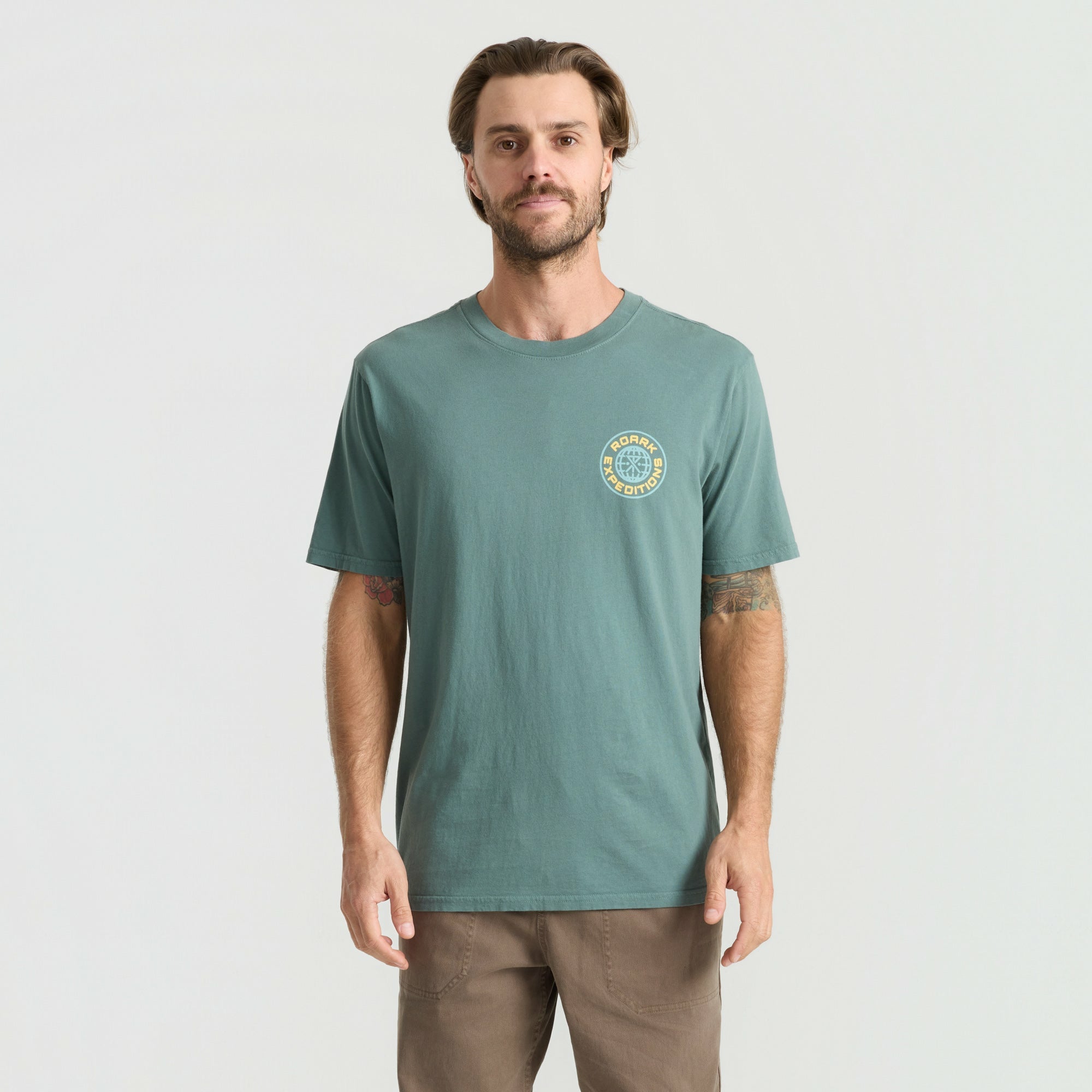 Roark Goin Global Premium Tee in Slate Green - Men