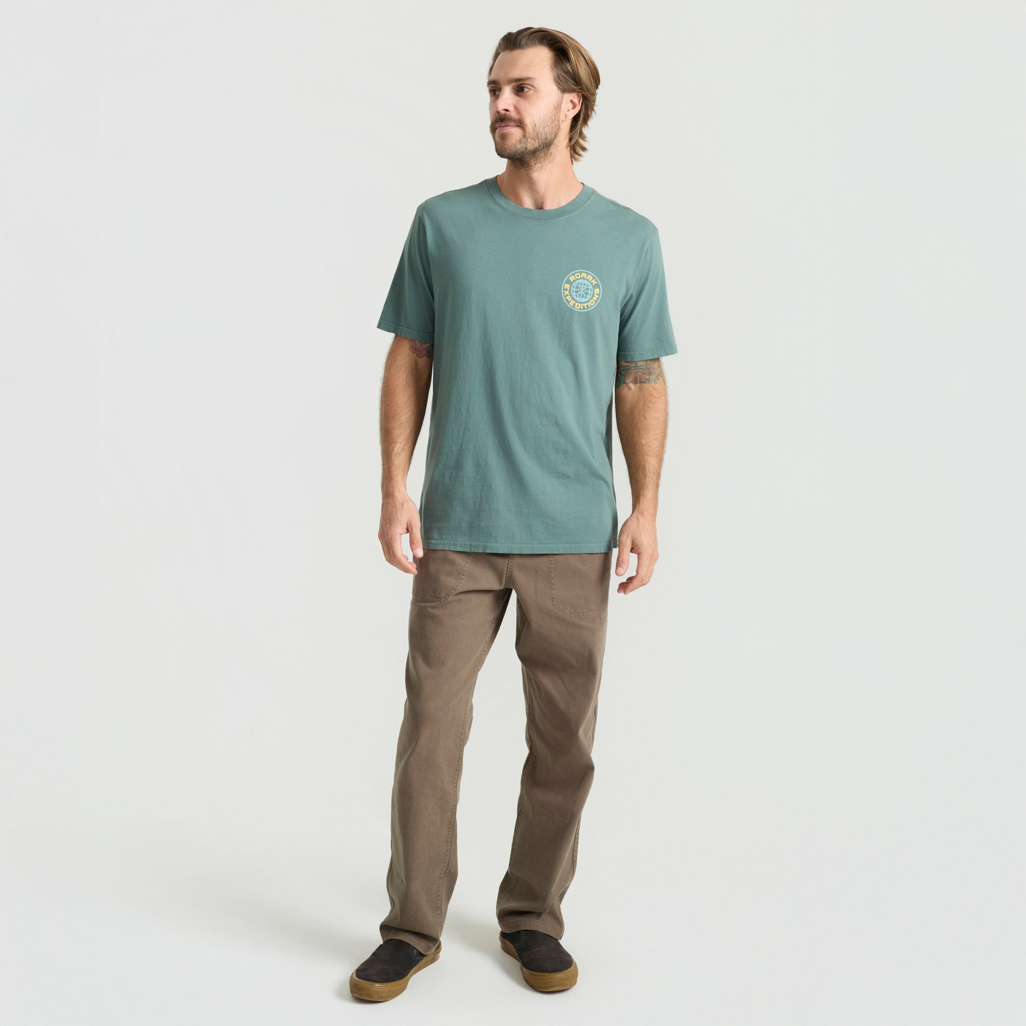 Roark Goin Global Premium Tee in Slate Green - Men
