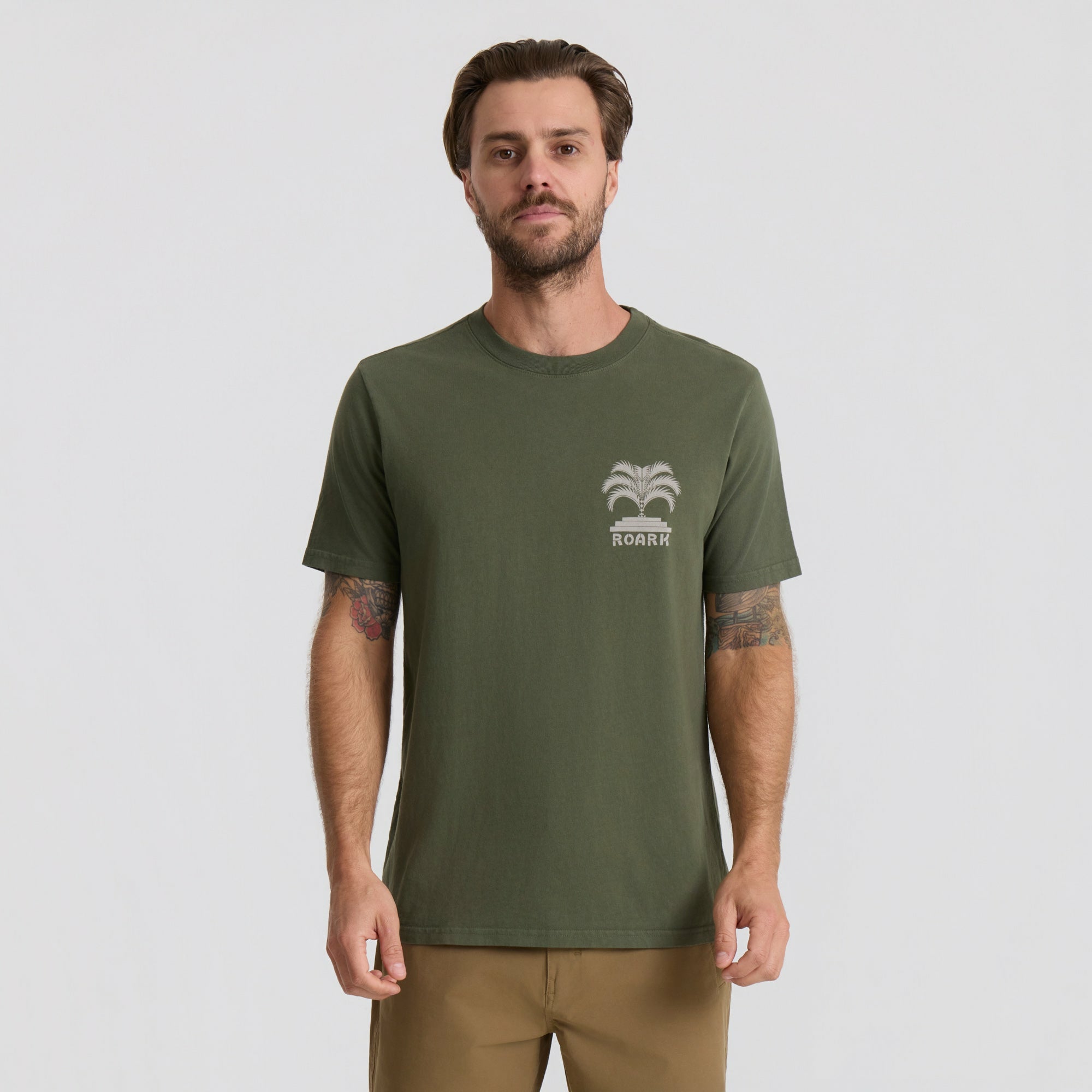 Roark Moto Palm Premium Tee in Military - Men