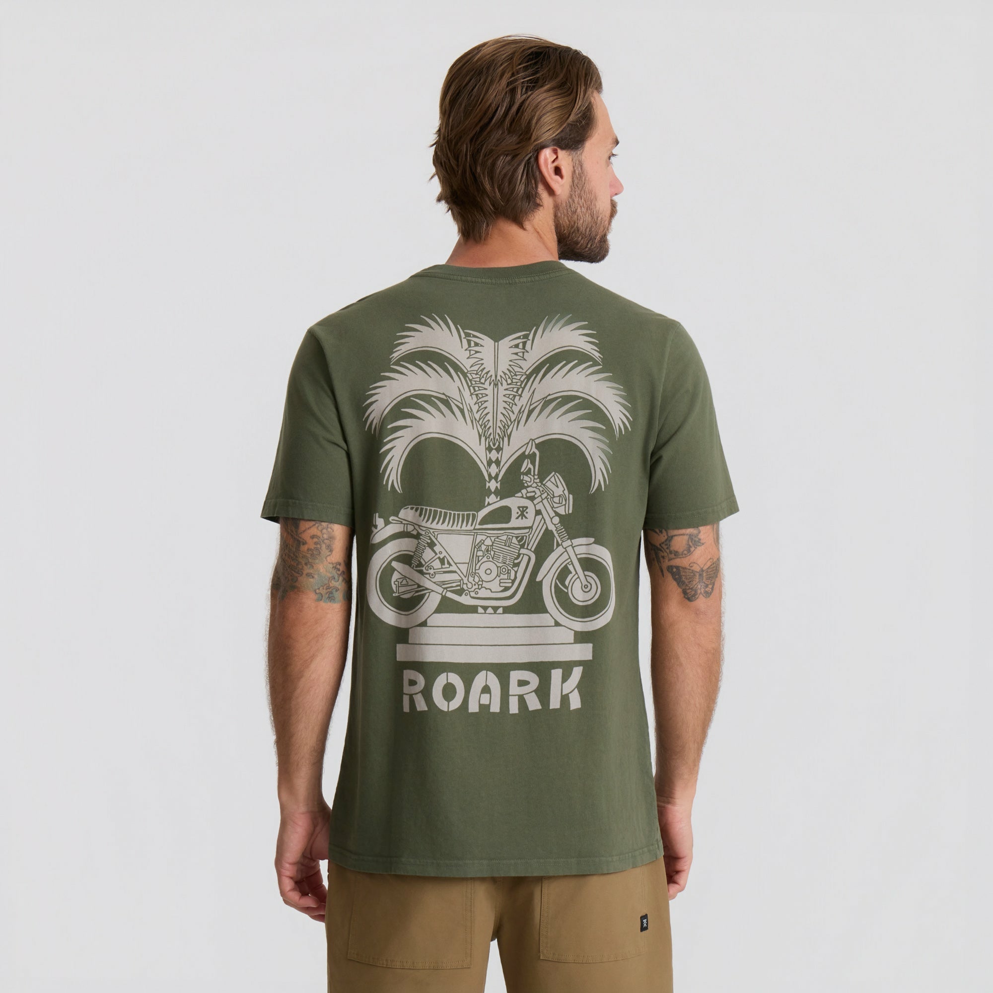 Roark Moto Palm Premium Tee in Military - Men