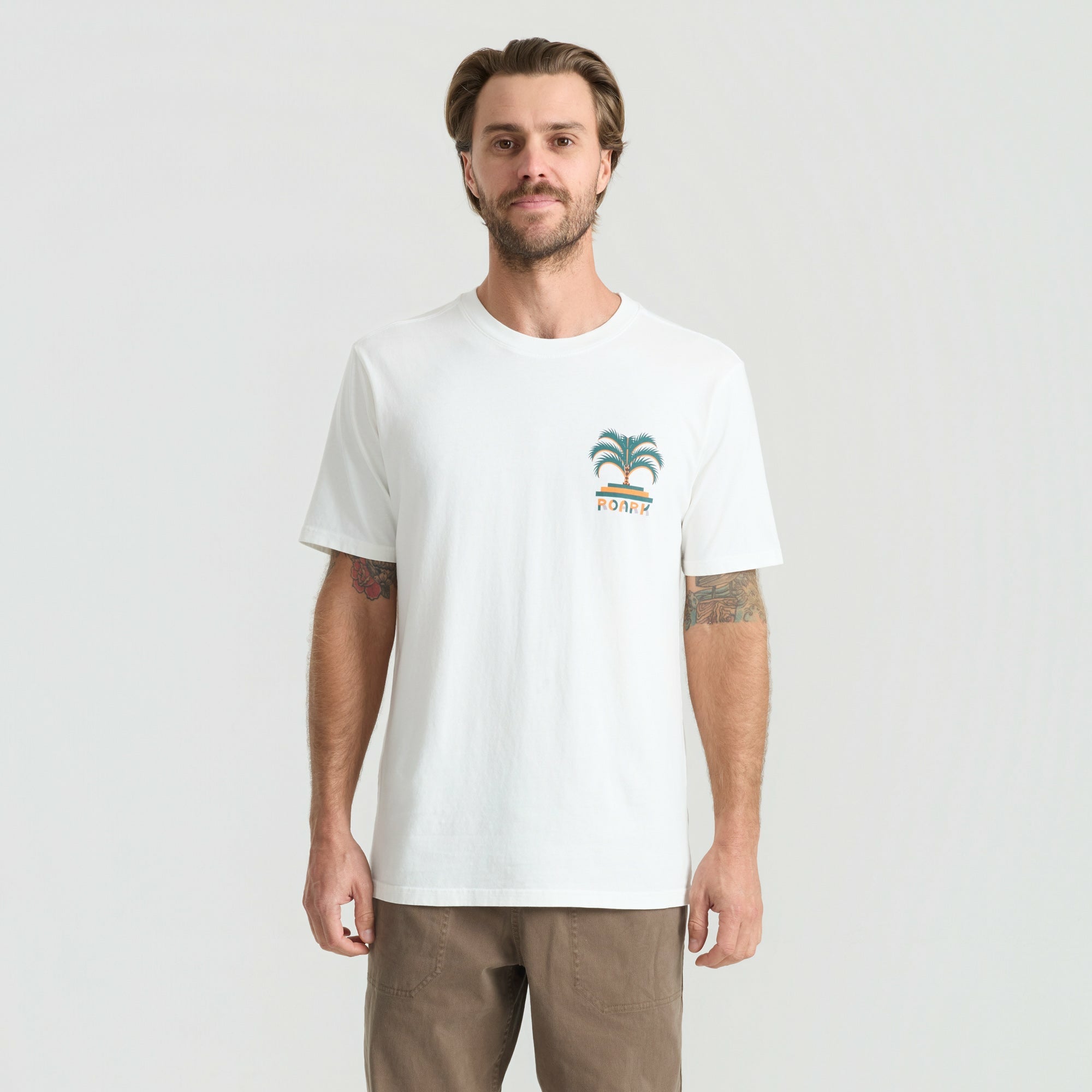 Roark Moto Palm Premium Tee in Off White - Men