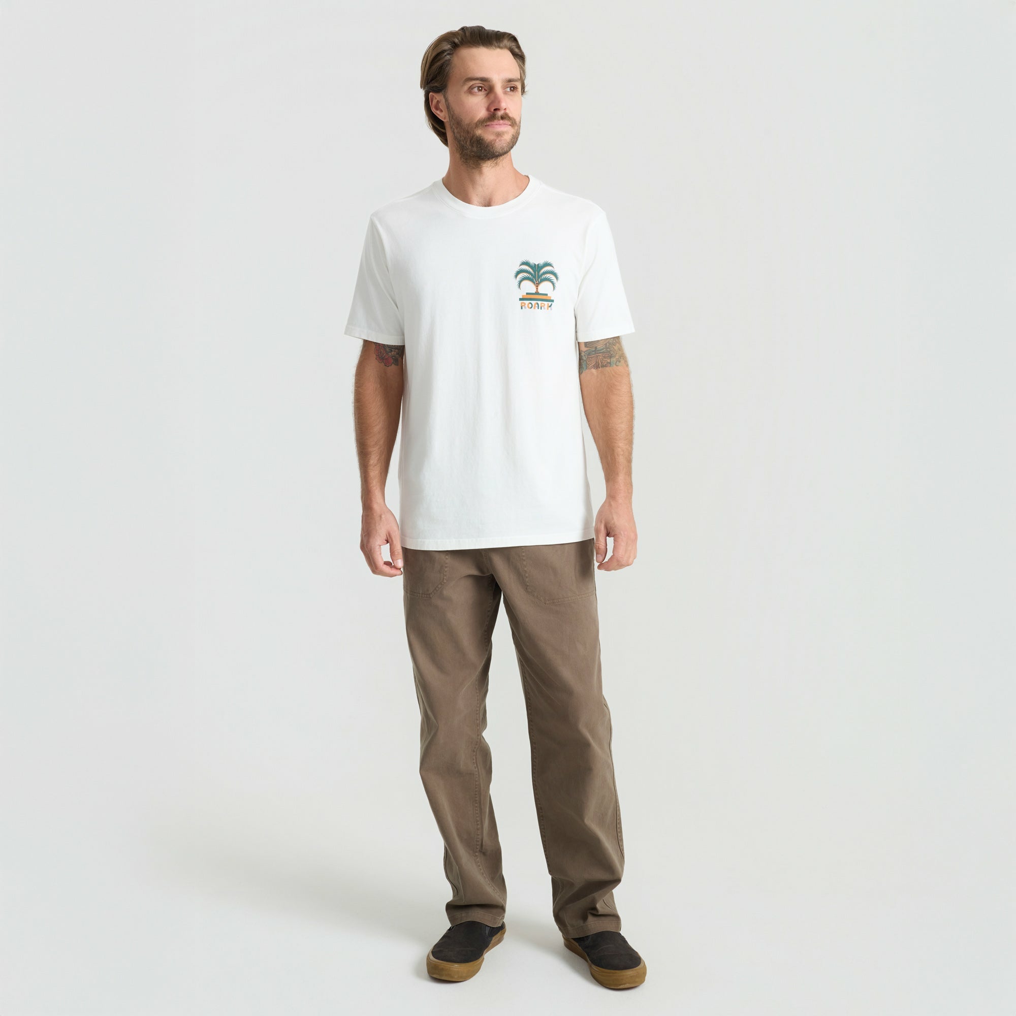 Roark Moto Palm Premium Tee in Off White - Men