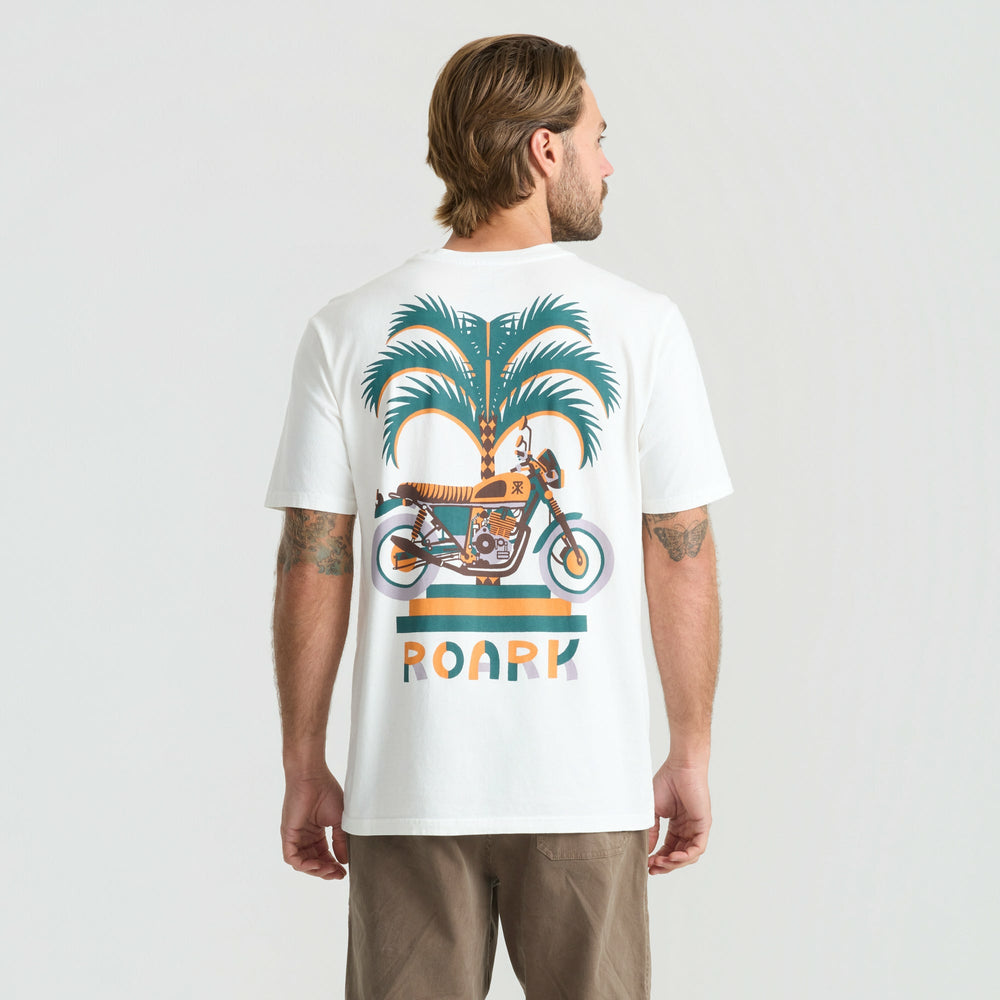 Roark Moto Palm Premium Tee in Off White - Men