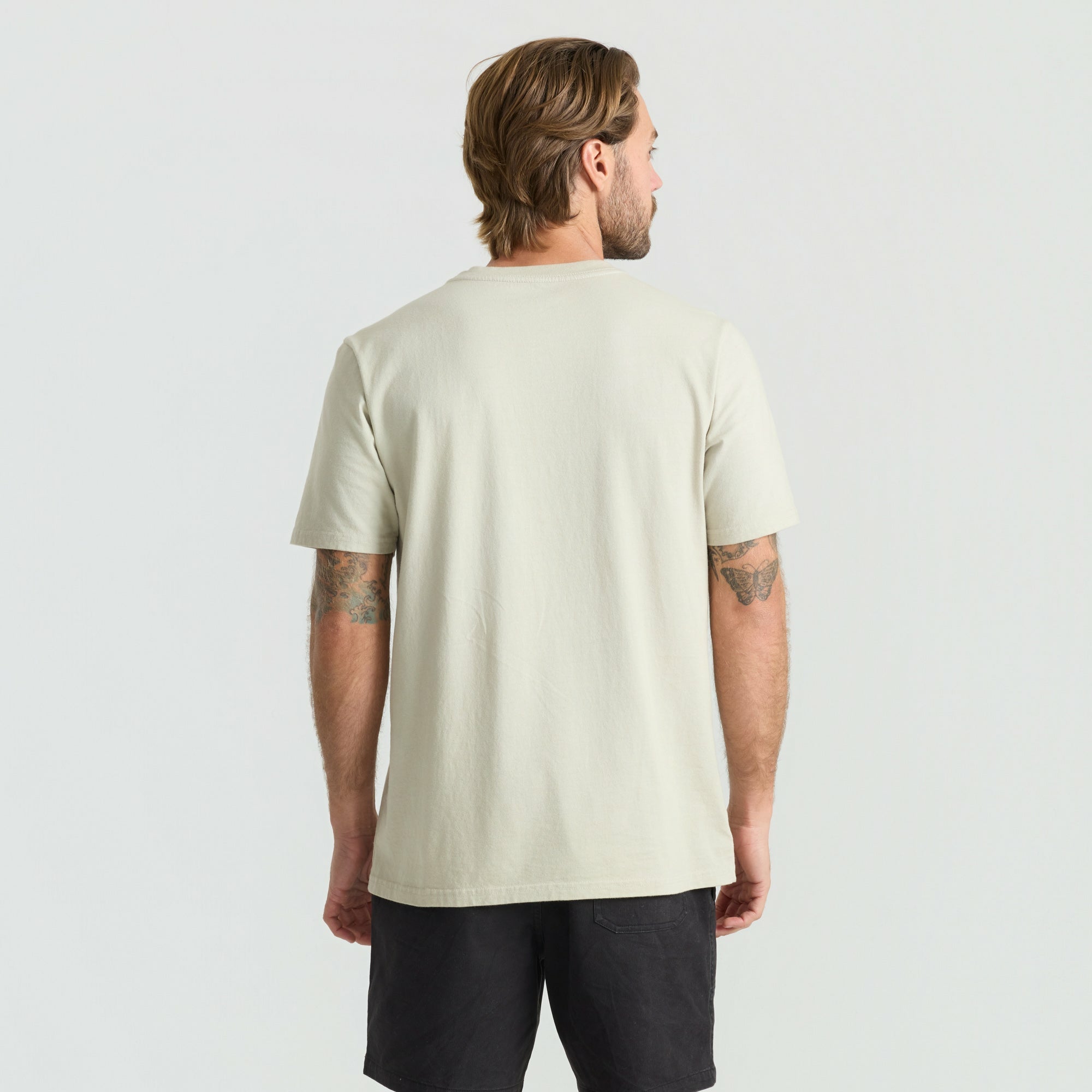 Roark Safecamp Embroidery Premium Tee in Fossil - Men