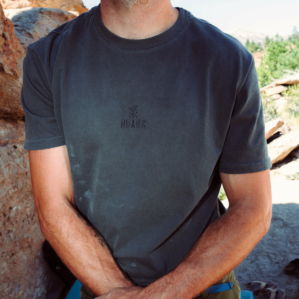 Roark Safecamp Embroidery Premium Tee in Charcoal - Men