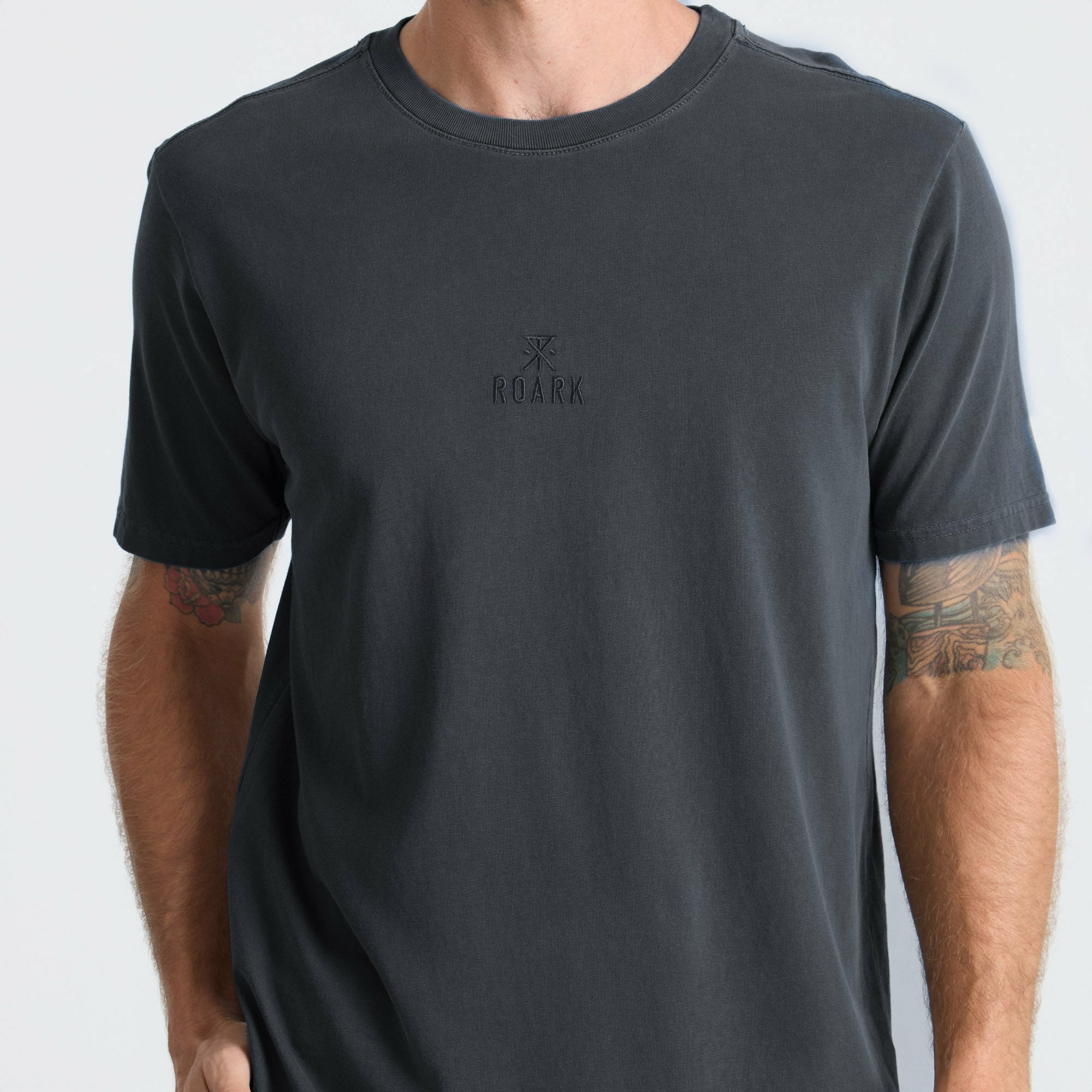 Roark Safecamp Embroidery Premium Tee in Charcoal - Men