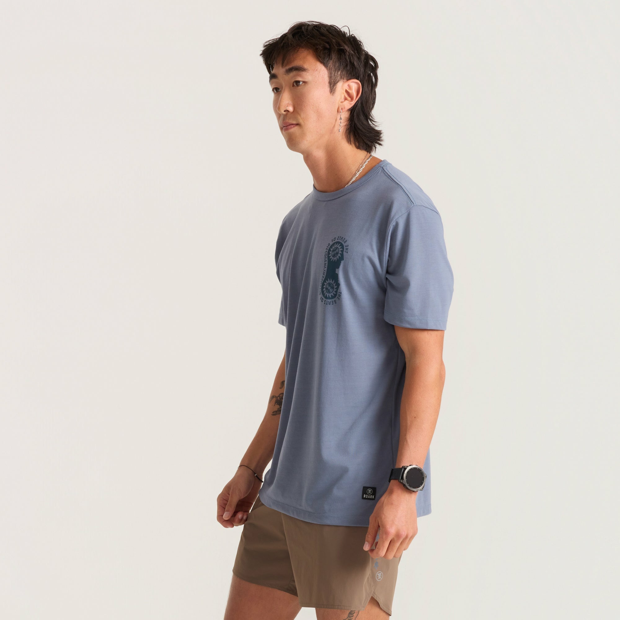 Roark Mathis Active Short Sleeve Tee in Neptune - Men|Run / Active