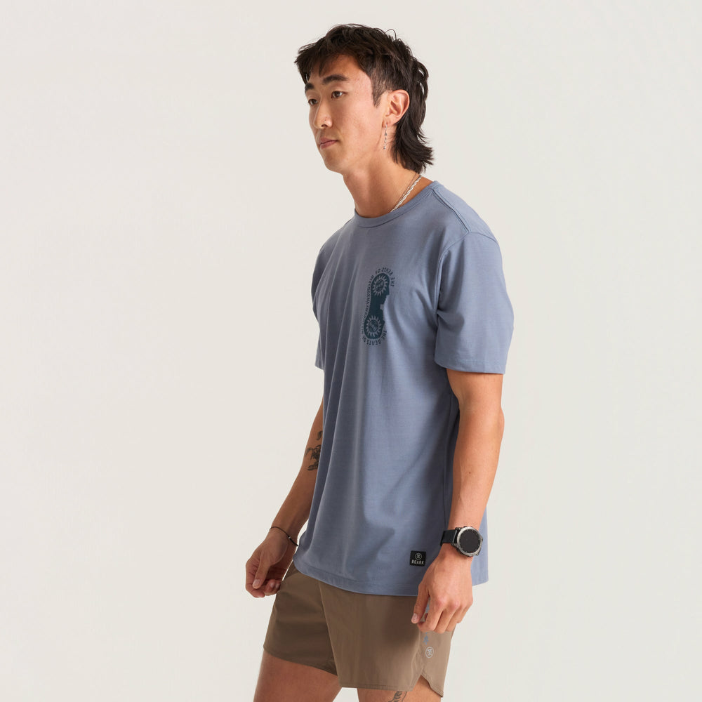 Roark Mathis Active Short Sleeve Tee in Neptune - Men|Run / Active
