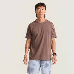 Roark Mathis Active Short Sleeve Tee in Faded Brown - Men|Run / Active