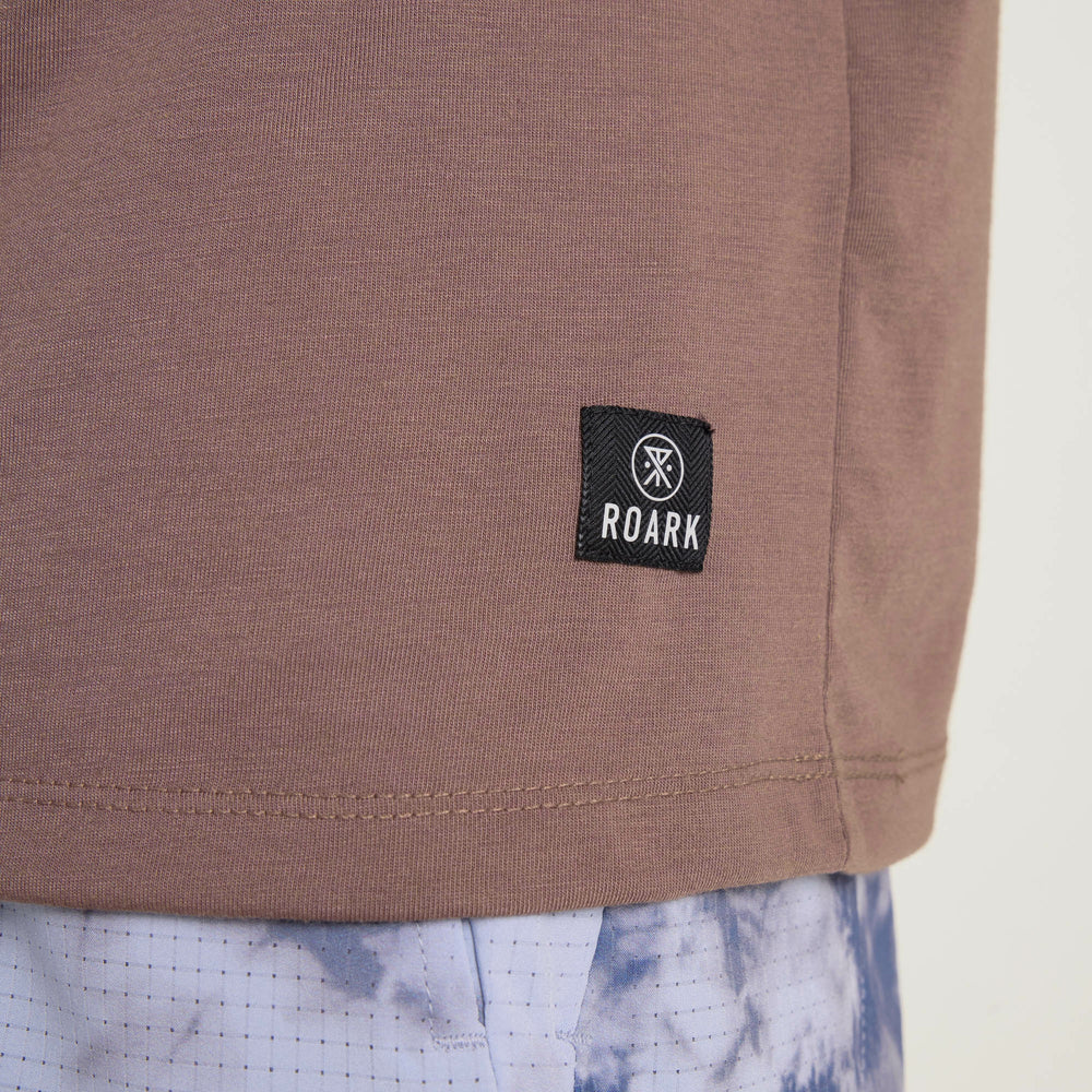 Roark Mathis Active Short Sleeve Tee in Faded Brown - Men|Run / Active