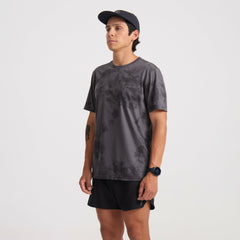 Roark Mathis Active Tie Dye Pocket Short Sleeve Tee in Grey - Men|Run / Active
