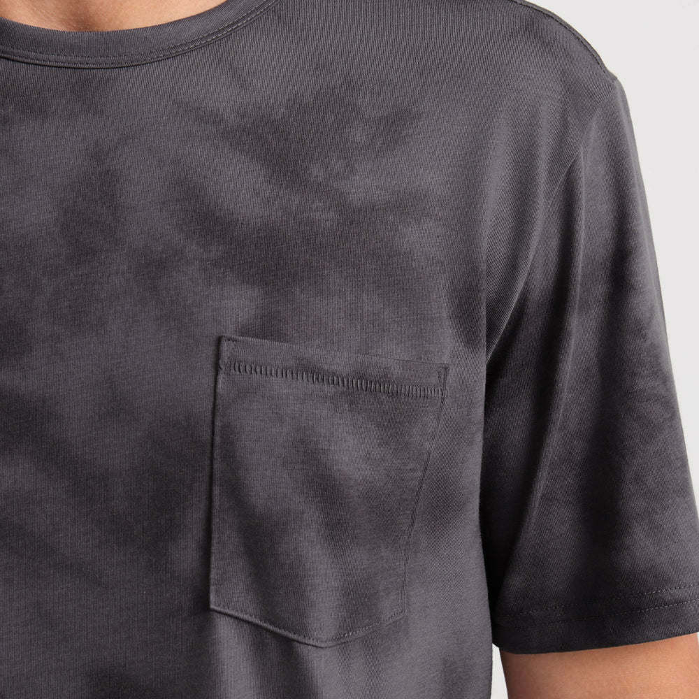 Roark Mathis Active Tie Dye Pocket Short Sleeve Tee in Grey - Men|Run / Active