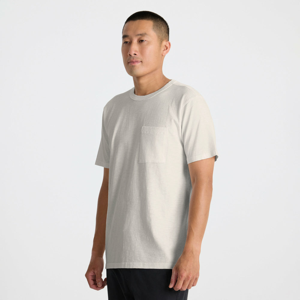 Roark Well Worn Organic Short Sleeve Tee in Off White - Men