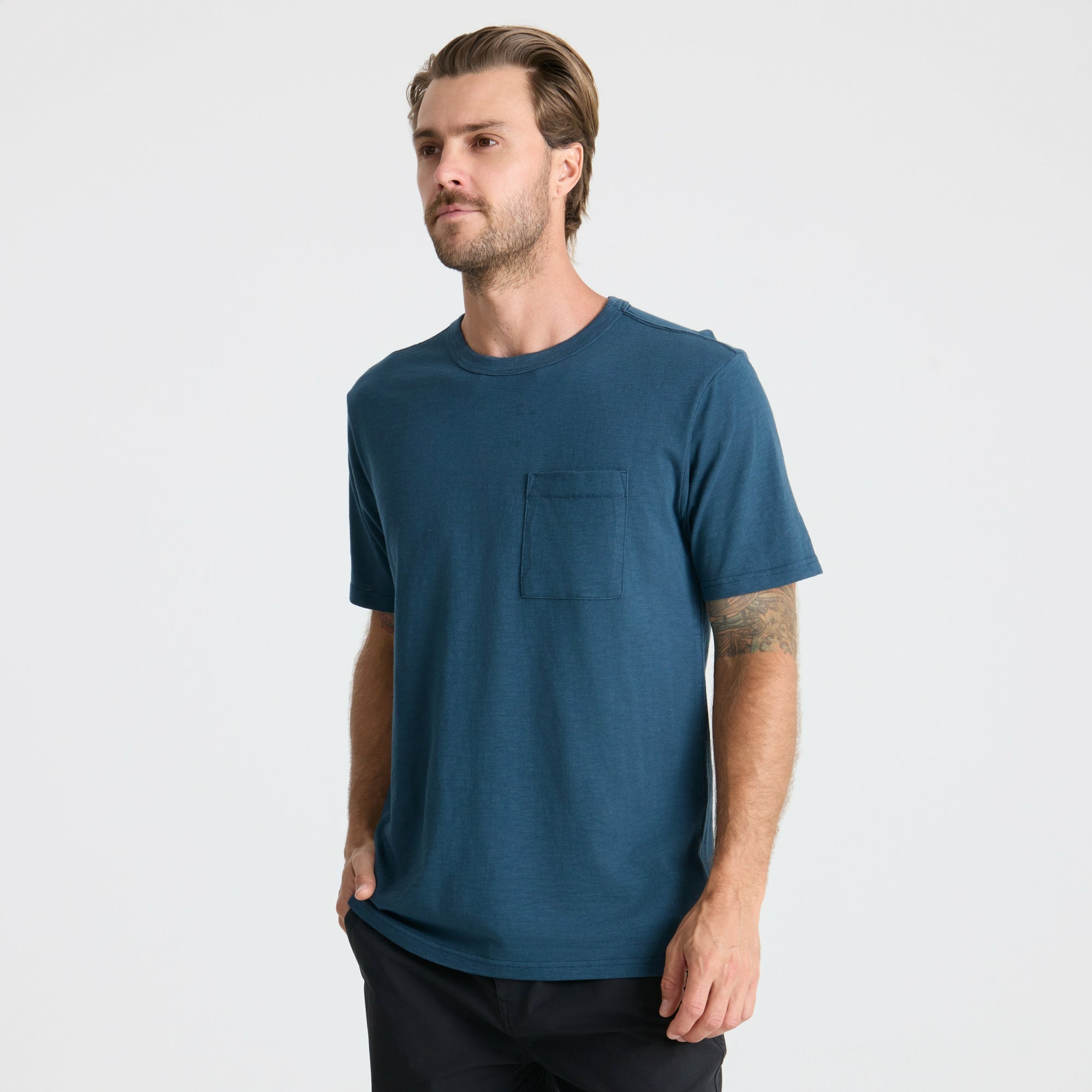 Roark Well Worn Organic Short Sleeve Tee in Navy - Men