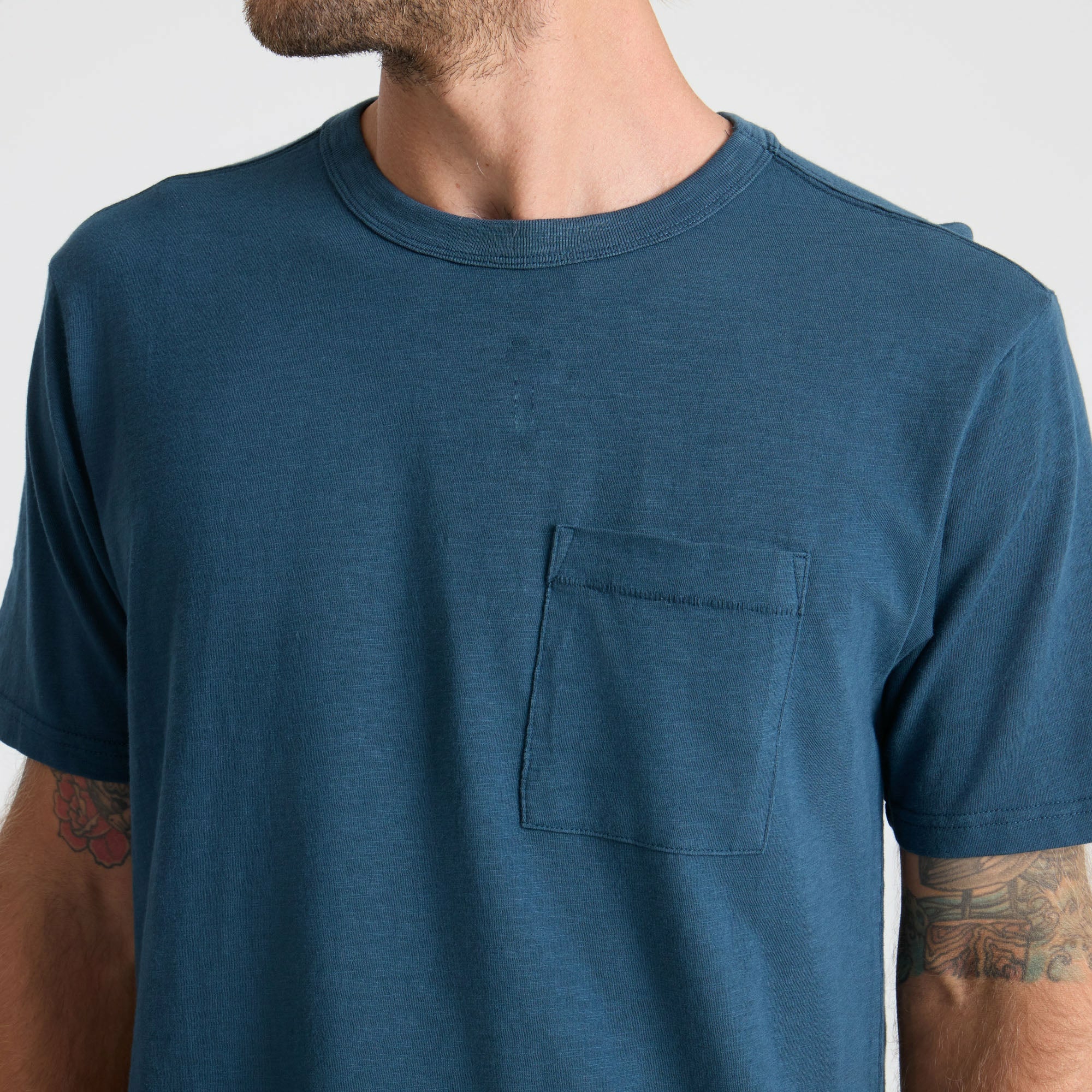 Roark Well Worn Organic Short Sleeve Tee in Navy - Men