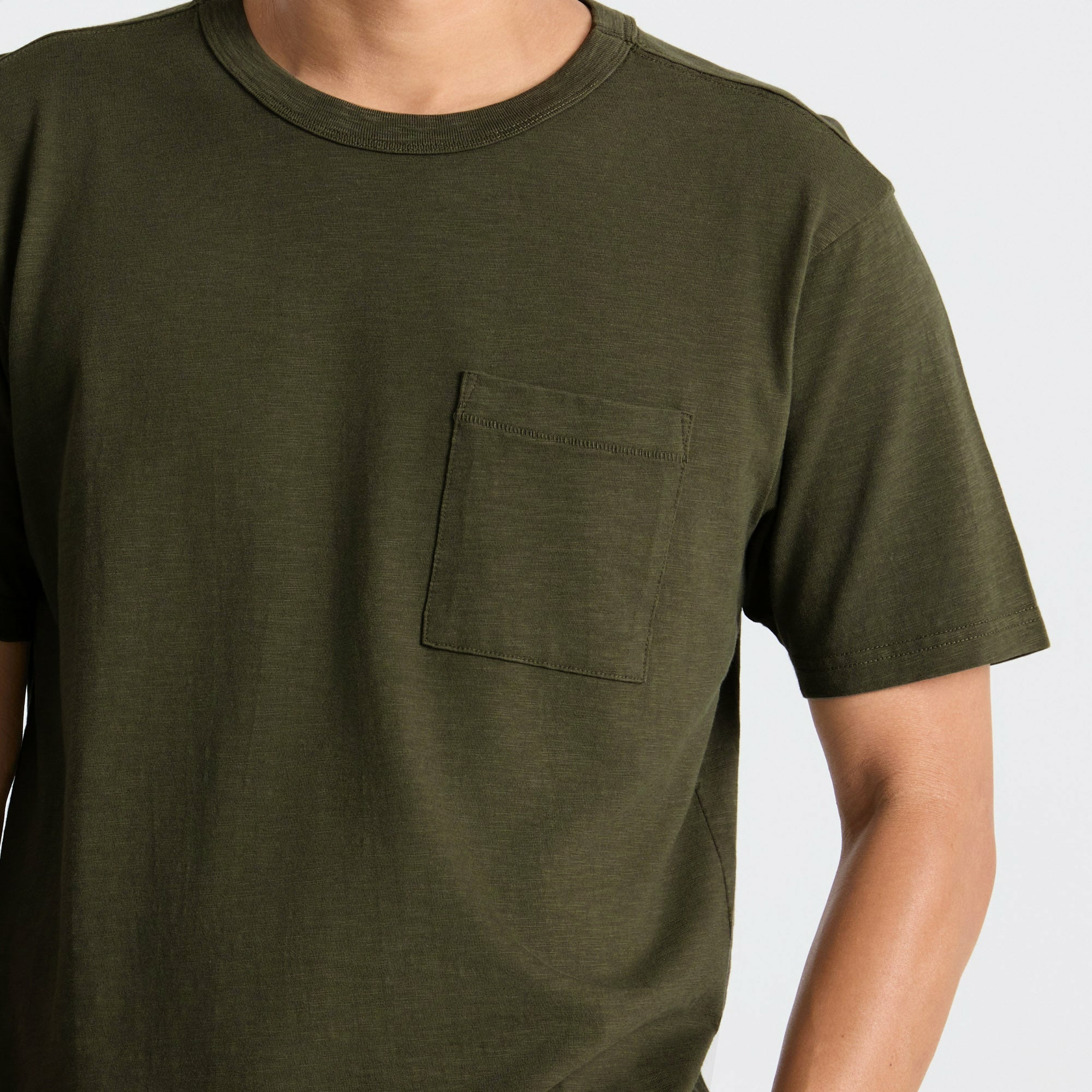 Roark Well Worn Organic Short Sleeve Tee in Military - Men