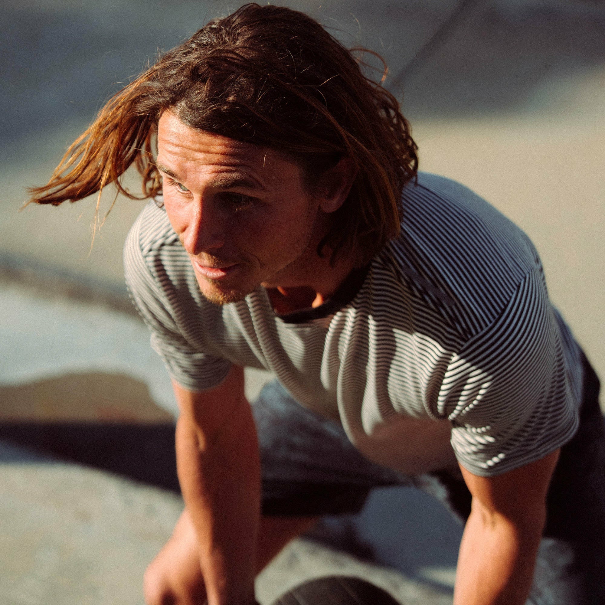 Roark Borrego Short Sleeve Active Tee in Stripe - Men|Run / Active
