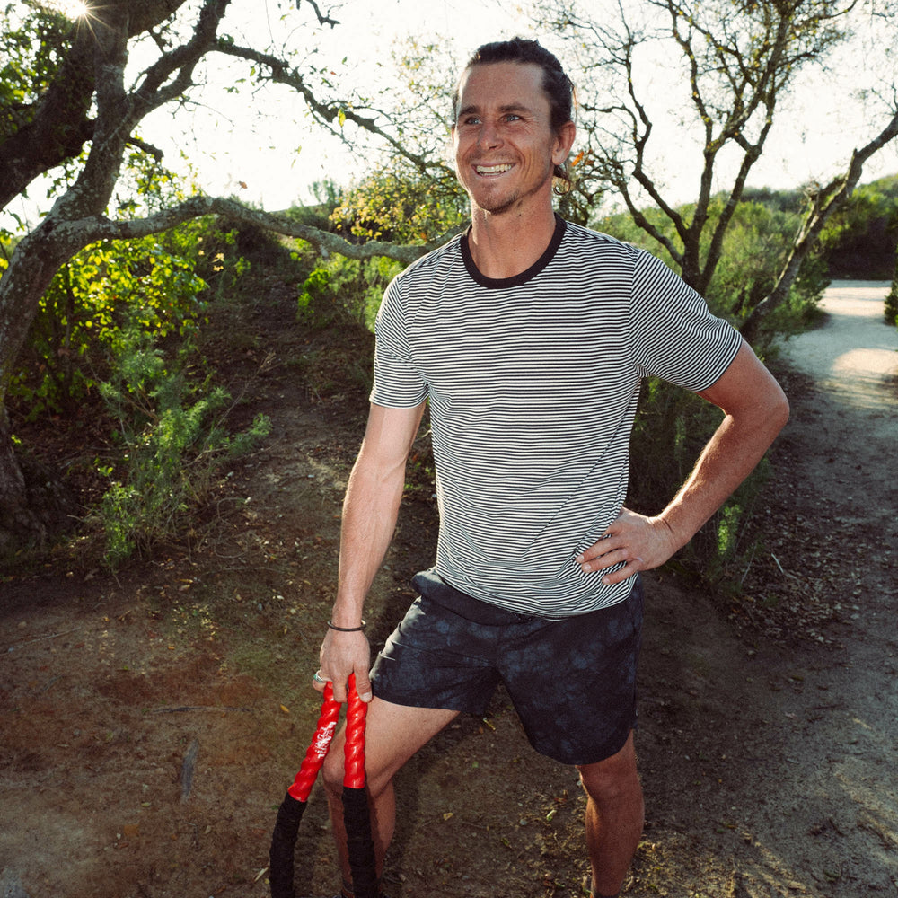 Roark Borrego Short Sleeve Active Tee in Stripe - Men|Run / Active