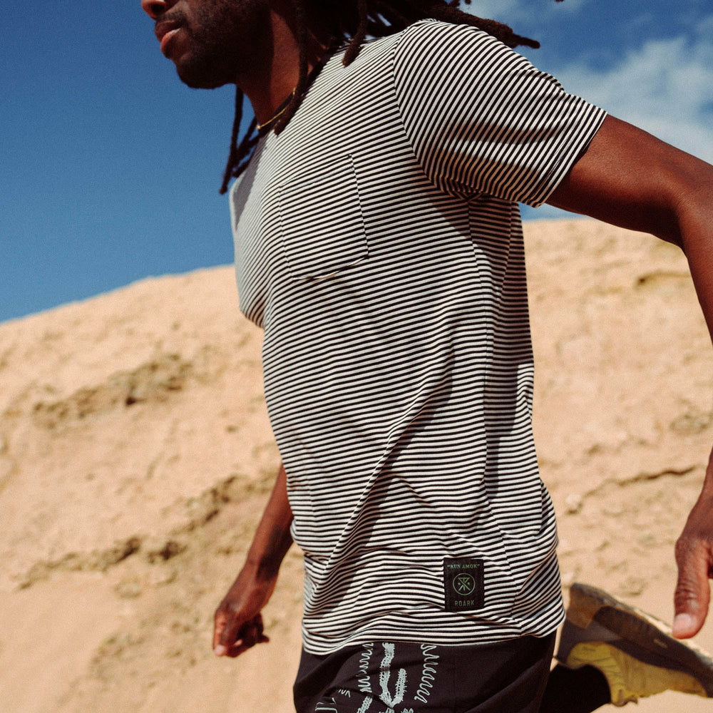 Roark Borrego Short Sleeve Active Tee in Stripe - Men|Run / Active