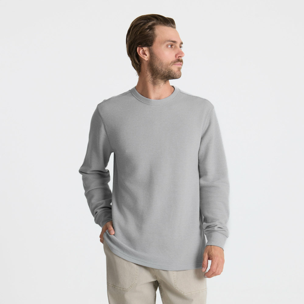 Roark Well Worn Thermal Long Sleeve Tee in Heather Grey - Men