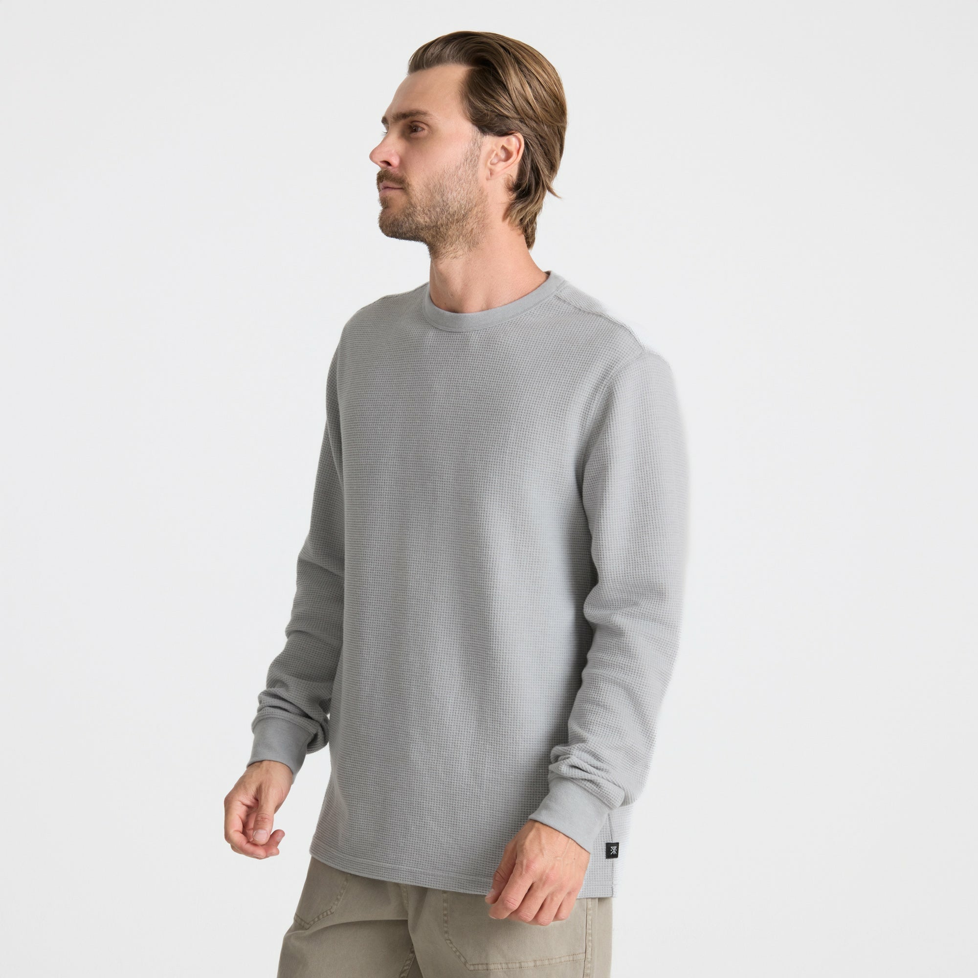 Roark Well Worn Thermal Long Sleeve Tee in Heather Grey - Men