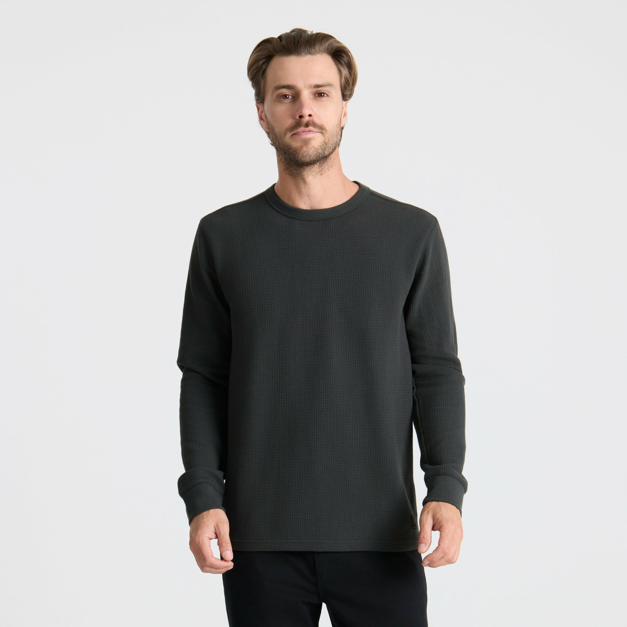 Roark Well Worn Thermal Long Sleeve Tee in Onyx - Men