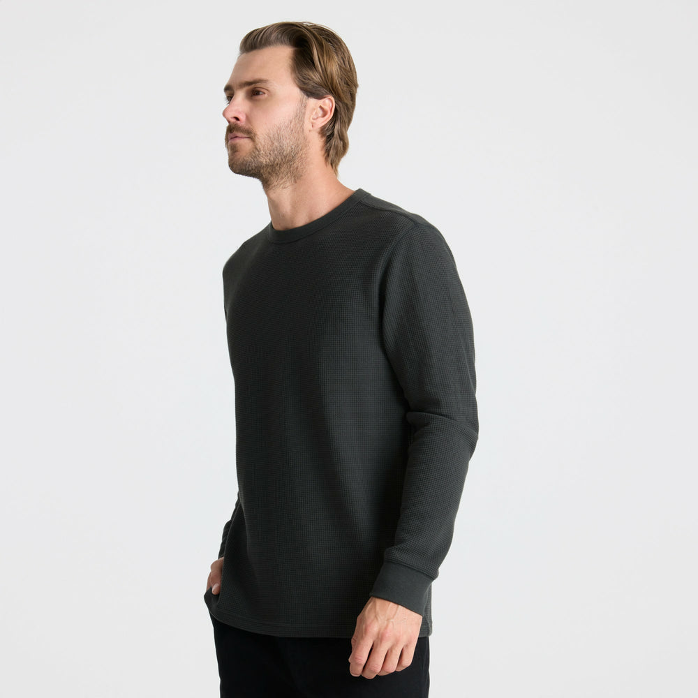 Roark Well Worn Thermal Long Sleeve Tee in Onyx - Men