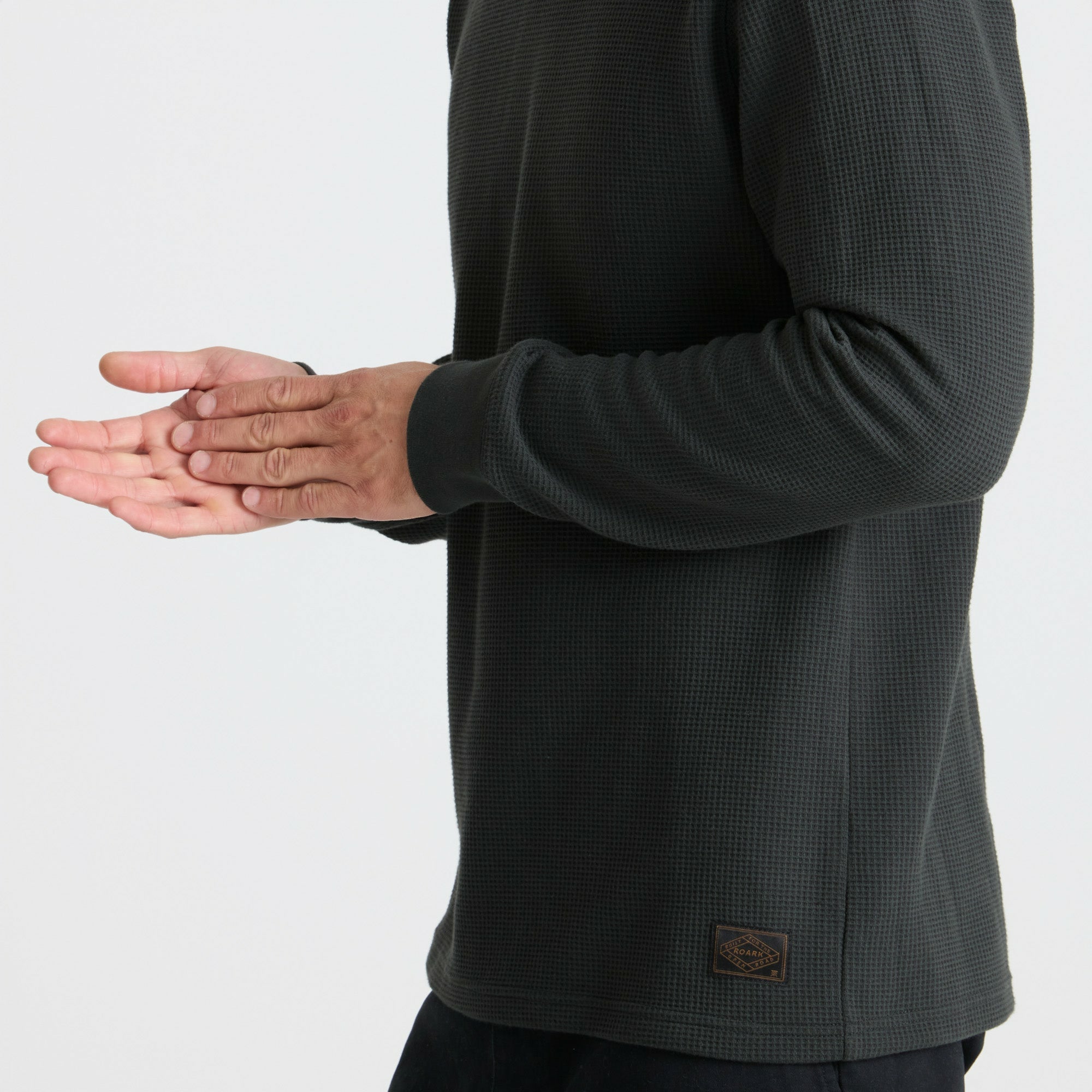 Roark Well Worn Thermal Long Sleeve Tee in Onyx - Men