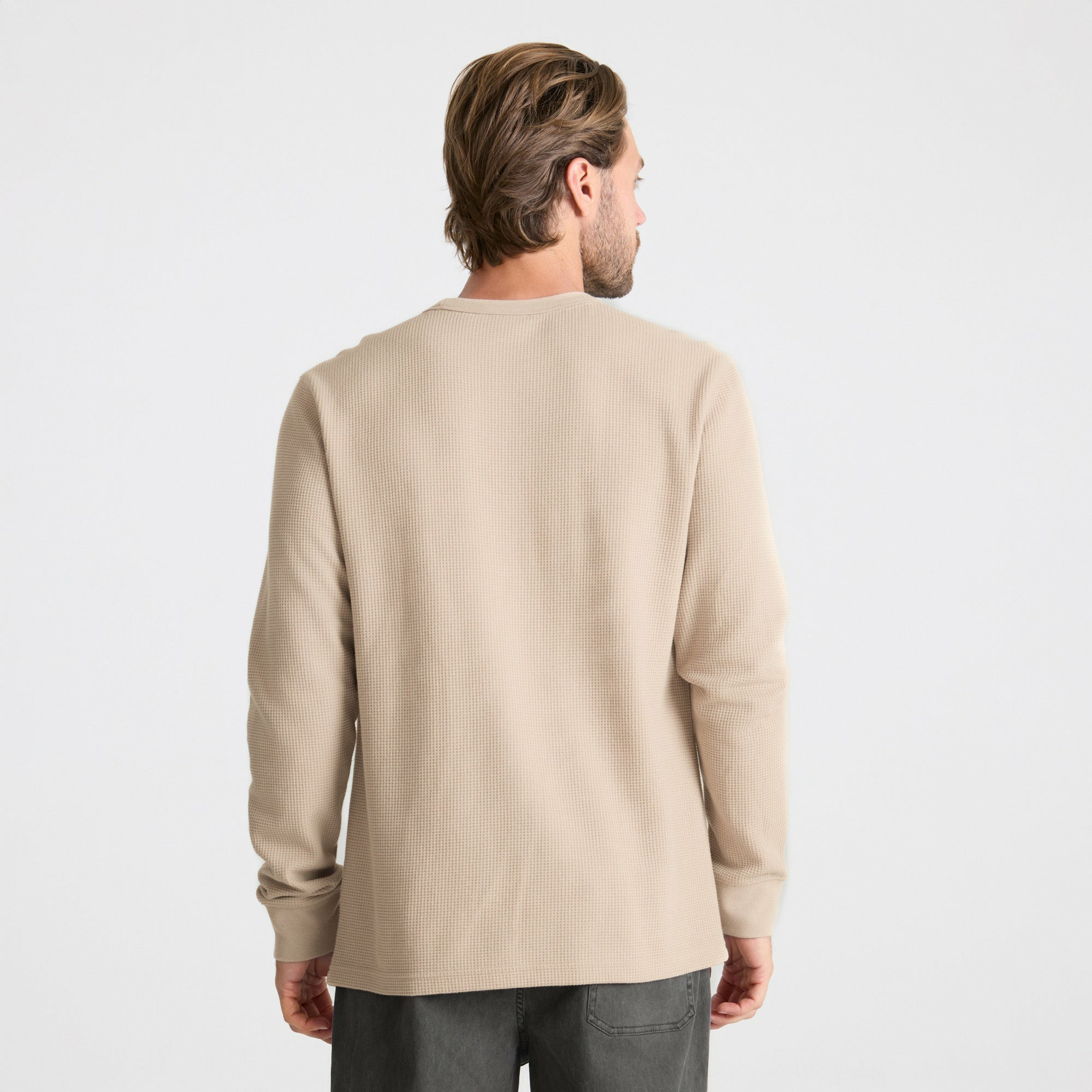 Roark Well Worn Thermal Long Sleeve Tee in Fossil - Men
