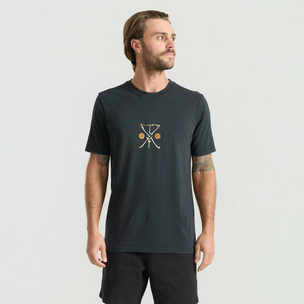 Roark Yin Yang Forage Premium Tee in Washed Black - Men