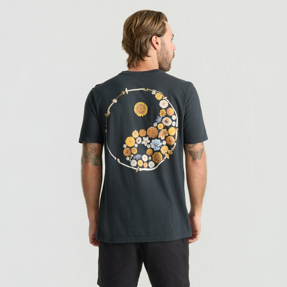 Roark Yin Yang Forage Premium Tee in Washed Black - Men