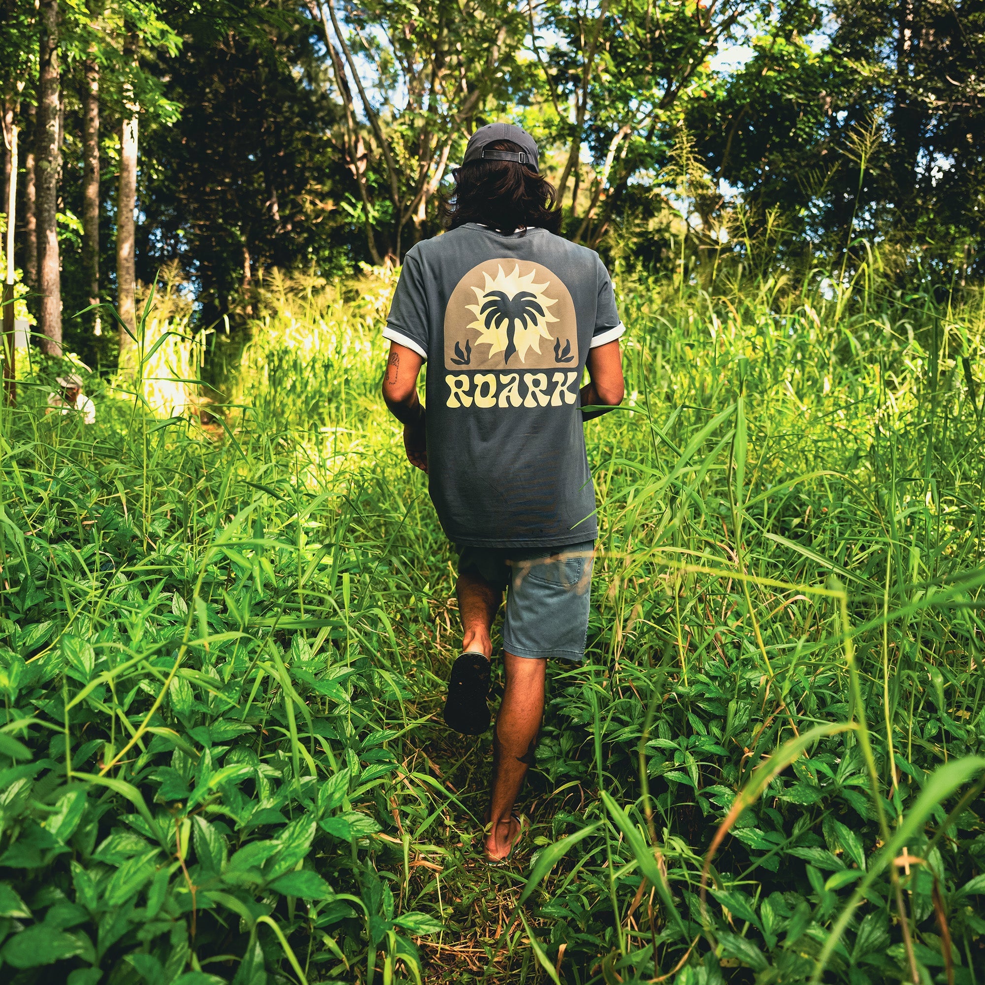 Roark Palm Premium Tee in Charcoal - Men